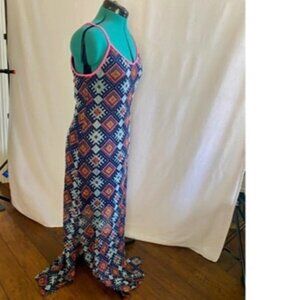 Fire Los Angeles multicolor maxi dress. Size xl. Has side slits.